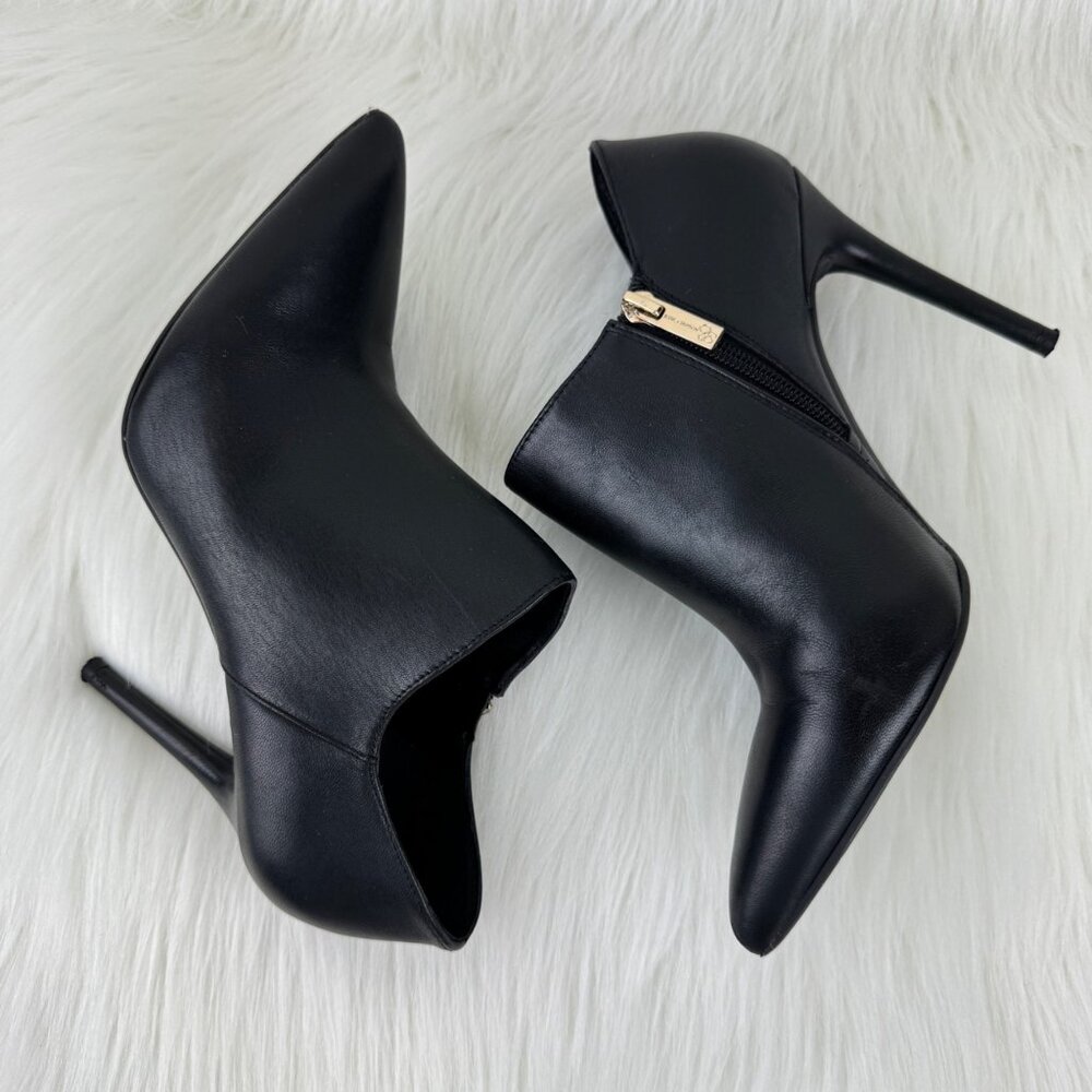 Jessica Simpson Black Pointed-Toe Leather Ankle Booties - Picture 5 of 16